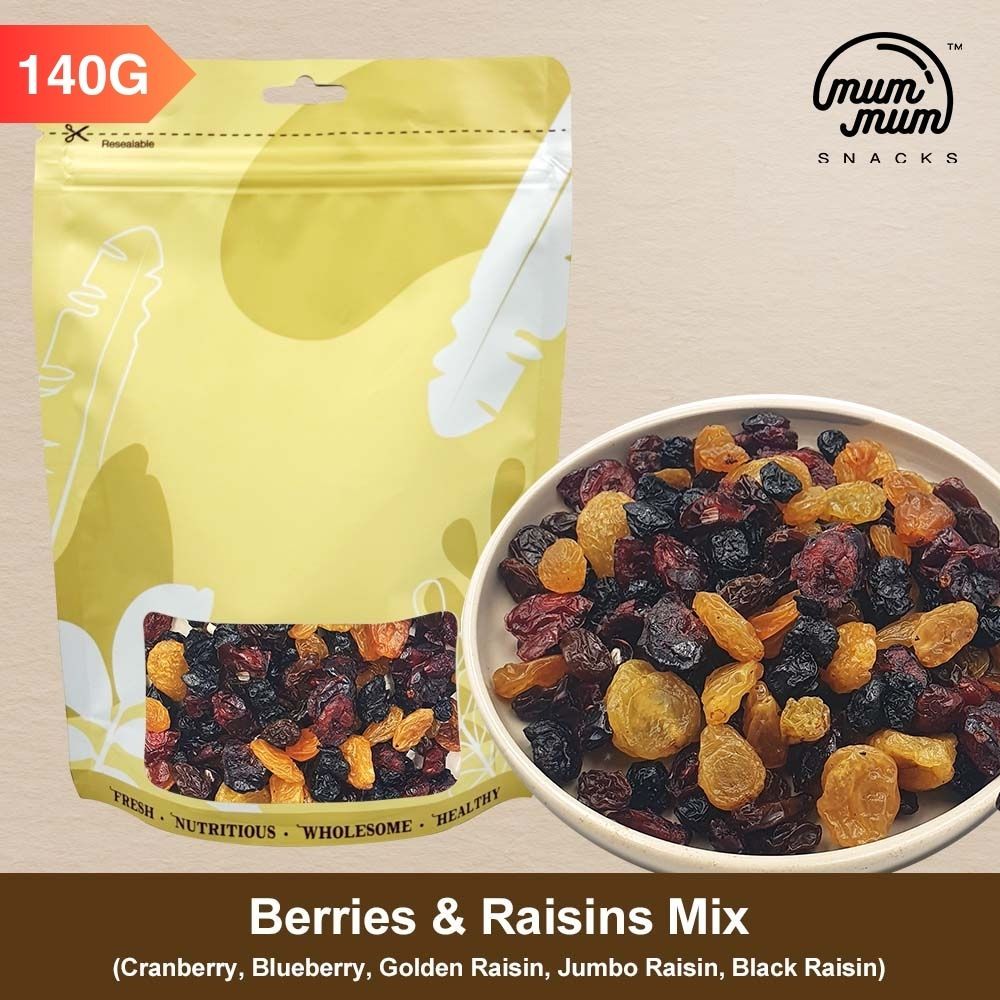 Berries & Raisin Mix - Jumbo Raisin, Black Raisin, Blueberry, Cranberry ...