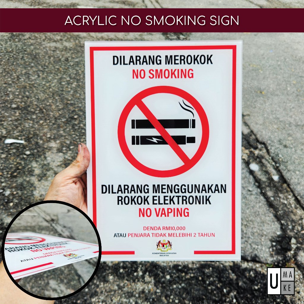 No Smoking Sign & No Vaping Sign Dilarang mengguna rokok elektronik ...