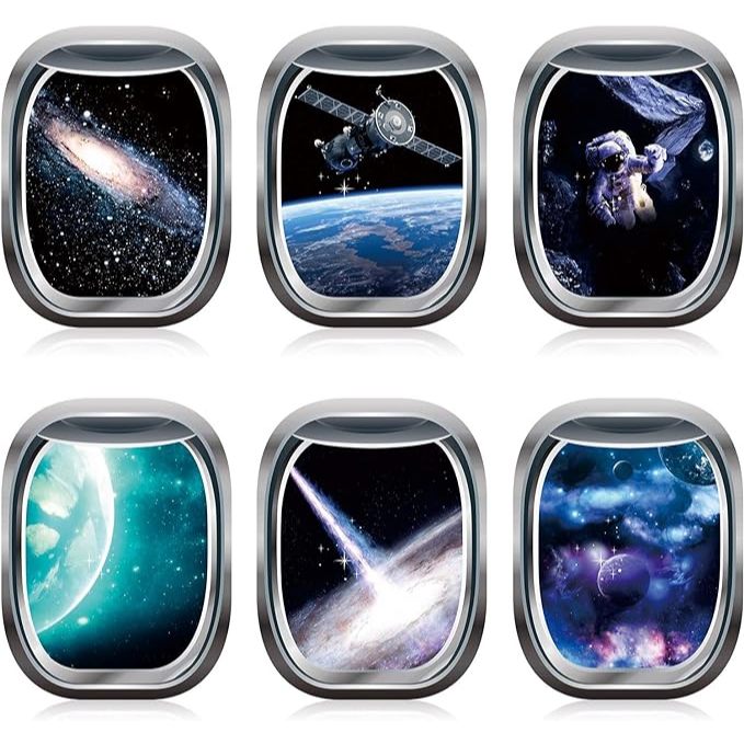 Space Capsule Window Wall Poster Outer Space Decor 3D Astronaut Outer ...