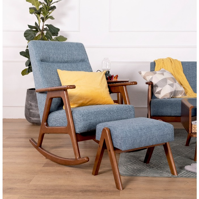 MODA Vincent High-Back Rocking Chair Solid Rubberwood 16.5kg ...