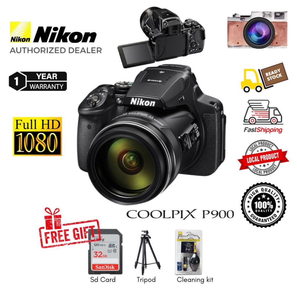 Nikon COOLPIX P900 Digital Camera 16MP 83x Optical Zoom 166x Dynamic