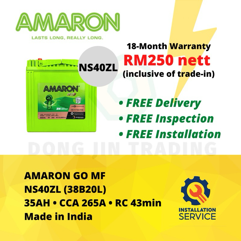 [Installation Provided] NS40ZL | 38B20L | Amaron Go MF Car Battery - 18 ...