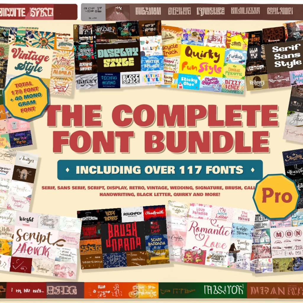 The Complete Font Bundle | Best Premium Font Bundle for Windows & Mac ...