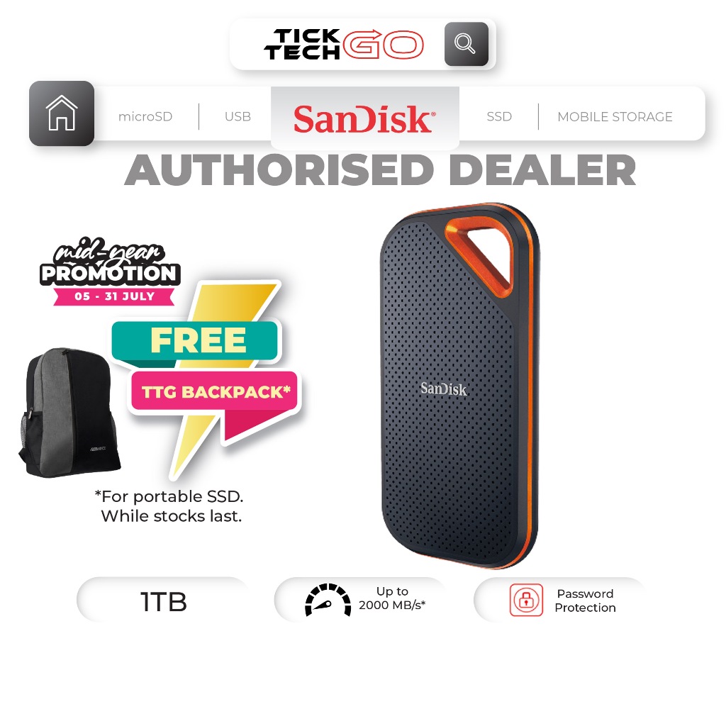 SanDisk Extreme Pro Portable SSD E81 (1TB/2TB/4TB) 2000mb/s Type-C ...