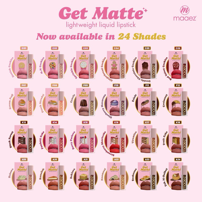 Maaez Lipmatte Get Matte Lightweight Liquid Lipstick Danish MM Sprinkle ...