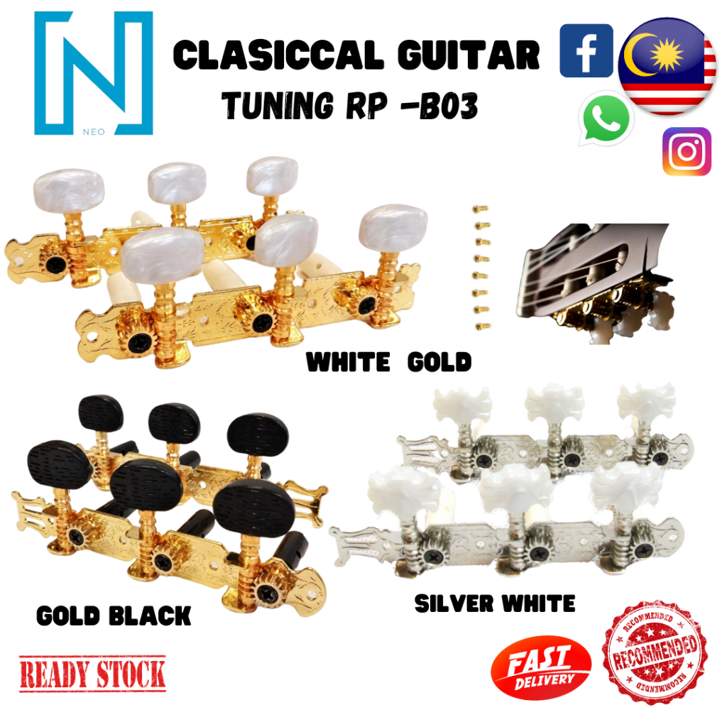 MACHINE HEAD CLASSICAL GUITAR TUNING PEGS KEYS SET RP-B03 | Shopee Malaysia
