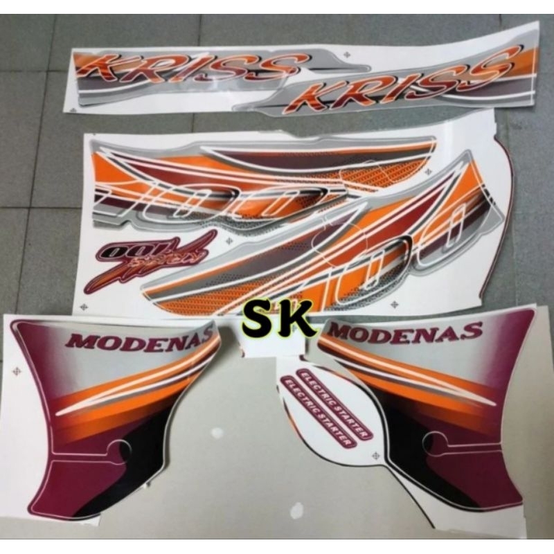 MODENAS KRISS 100 KRISS100 (13) STRIPE BODY STICKER STIKER (READY STOCK ...