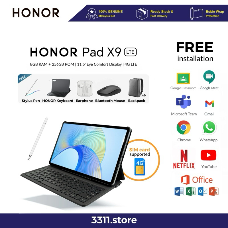 HONOR Pad 9 5G (8+8)GB RAM 256GB ROM | tablet suitable for office study ...