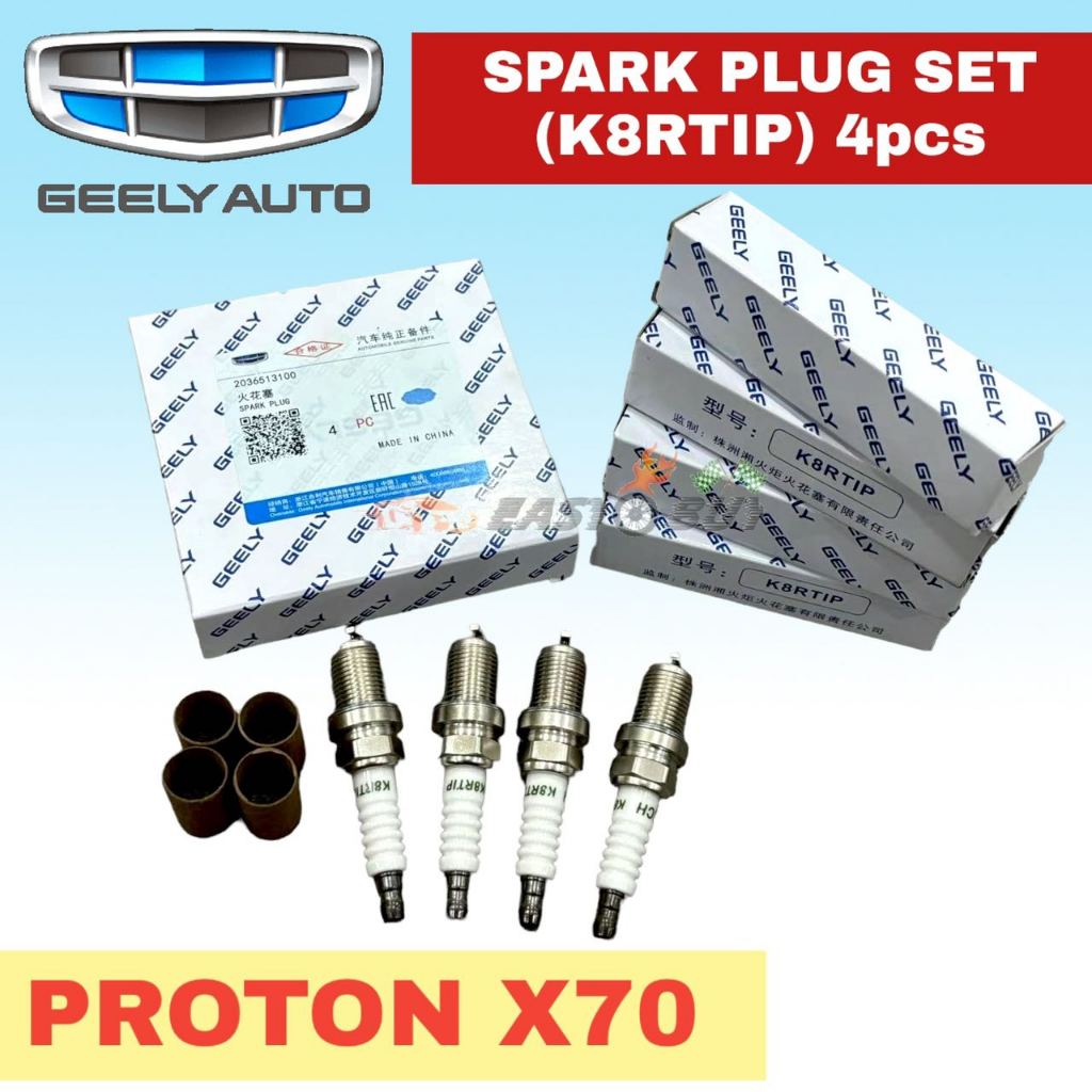ORIGINAL GEELY PROTON IRIDIUM SPARK PLUG SET (K8RTIP) - PROTON X70 1SET ...