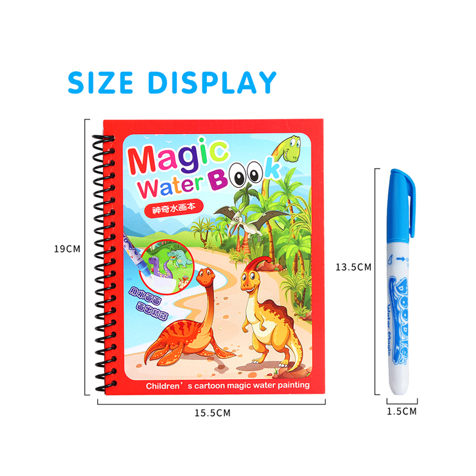 Magic Coloring Book Reusable Kids Drawing Book Magic Pen Drawing Book ...