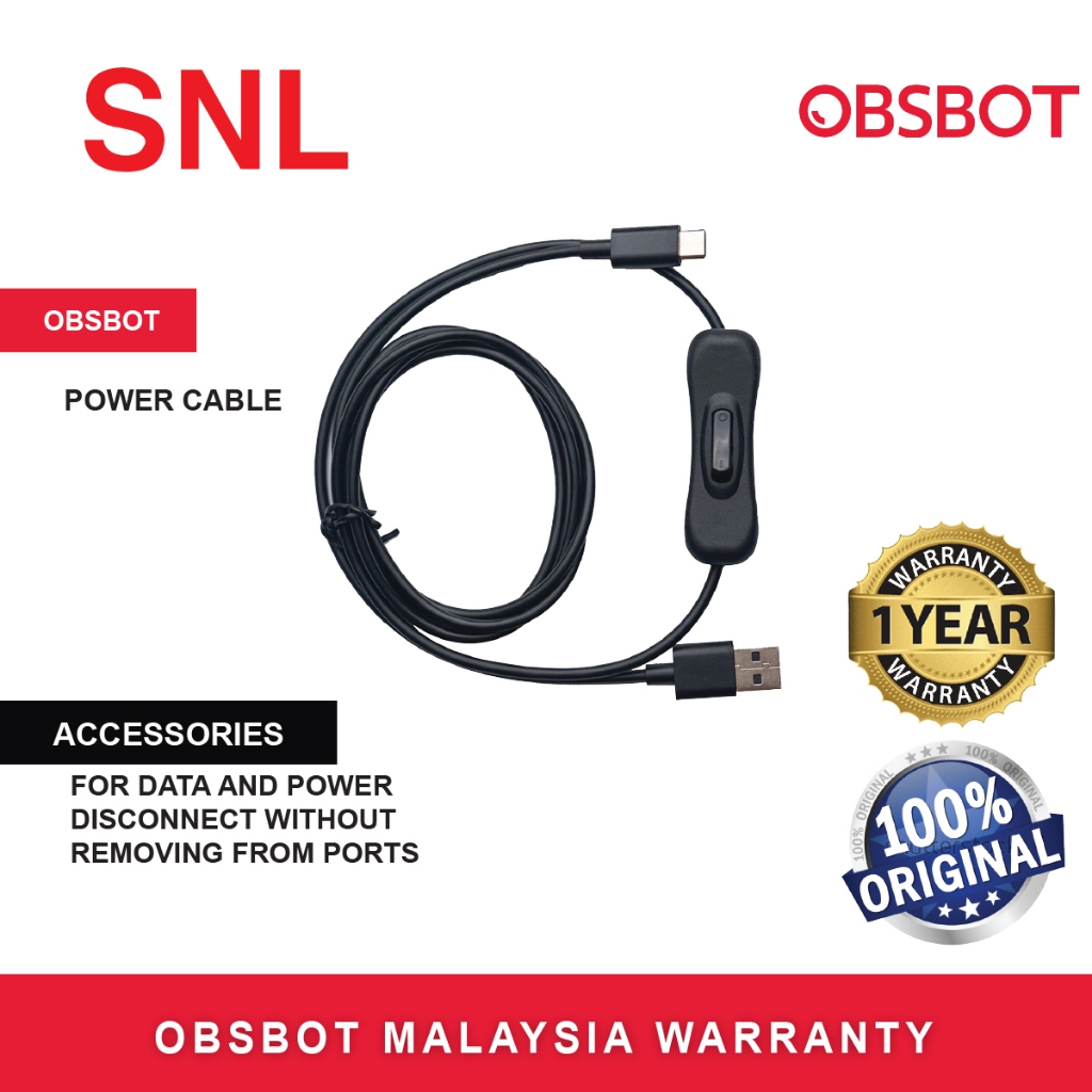 OBSBOT USB-A to USB-C Data Power Cable with On/Off Switch | Shopee Malaysia