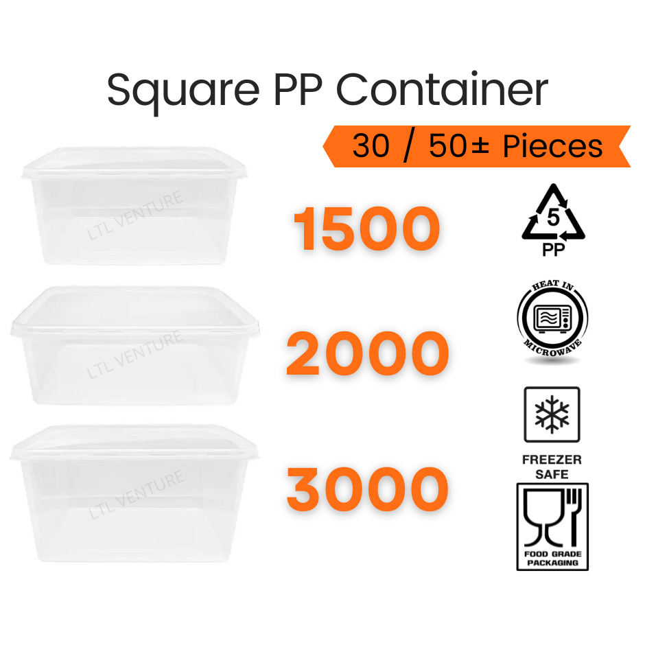 SQ1500/SQ5/SQ7 Square Container 30/50 Pcs TEKA 1500/2000/3000 PP ...