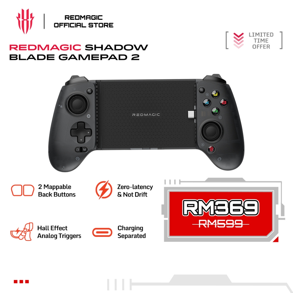 REDMAGIC Shadow Blade 2 Gamepad Programmable back keys Zerolatency & Not Drift Able to