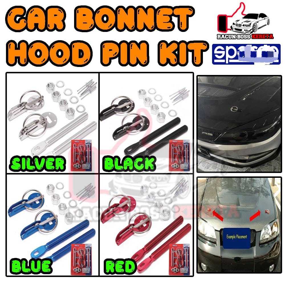 READY STOCK!!! CAR BONNET LOCK HOOD PIN KIT UNIVERSAL PROTON AXIA ...