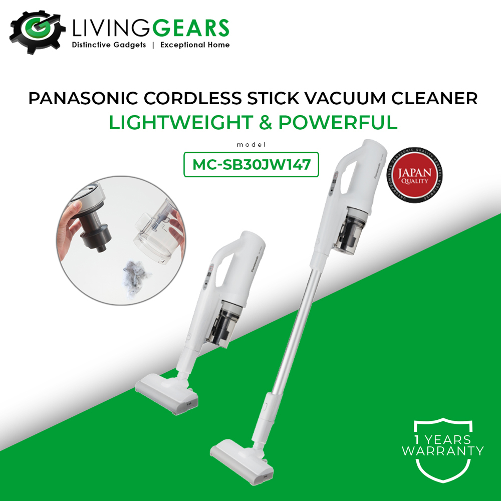Panasonic Cordless Stick Vacuum Cleaner MCSB30JW147 Lightweight