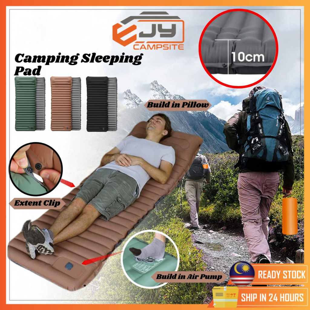 Camping Sleeping Pad [10cm Thick] Air Mattress Camping Bed Inflatable Bed  Hiking Sleeping Bag Camping Tilam Angin 充气床睡袋