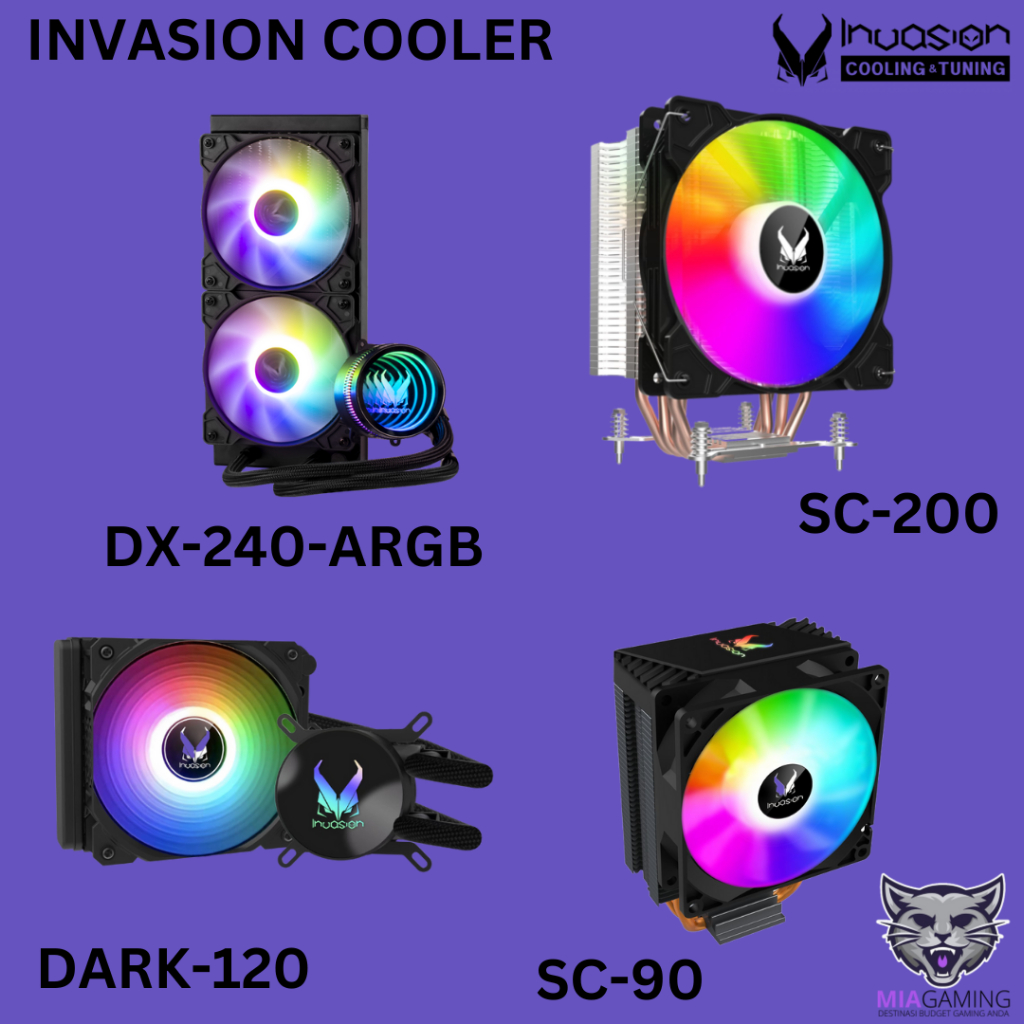 Invasion Cooler DX-240-ARGB 240MM AIO, DARK-120 120MM AIO, SC-90 90MM ...