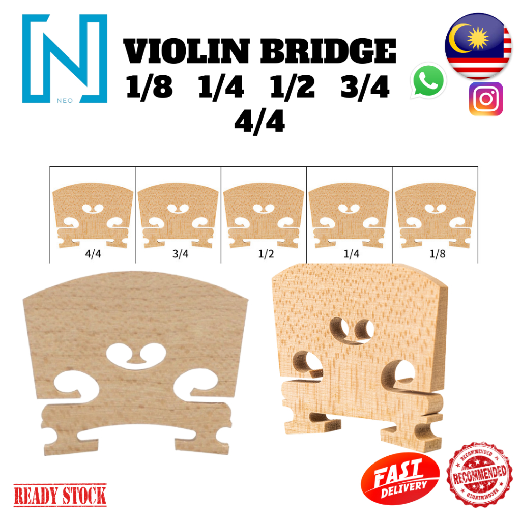 ⭐VIOLIN BRIDGE⭐ MAPLE WOOD VIOLIN BRIDGE FOR 1/4, 1/2, 4/4 SIZE ...