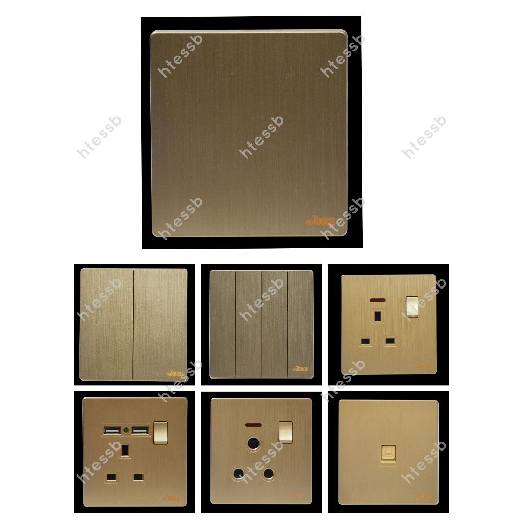 reTouch Ultra Rimless Switch 1/2/3/4 Gang 1/2Way Switch 13A/15A Socket ...