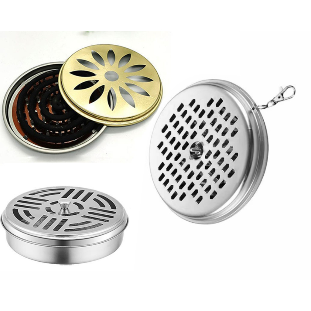 Portable Mosquito Coils Holder Metal Repellent Rack With Cover Saft ...