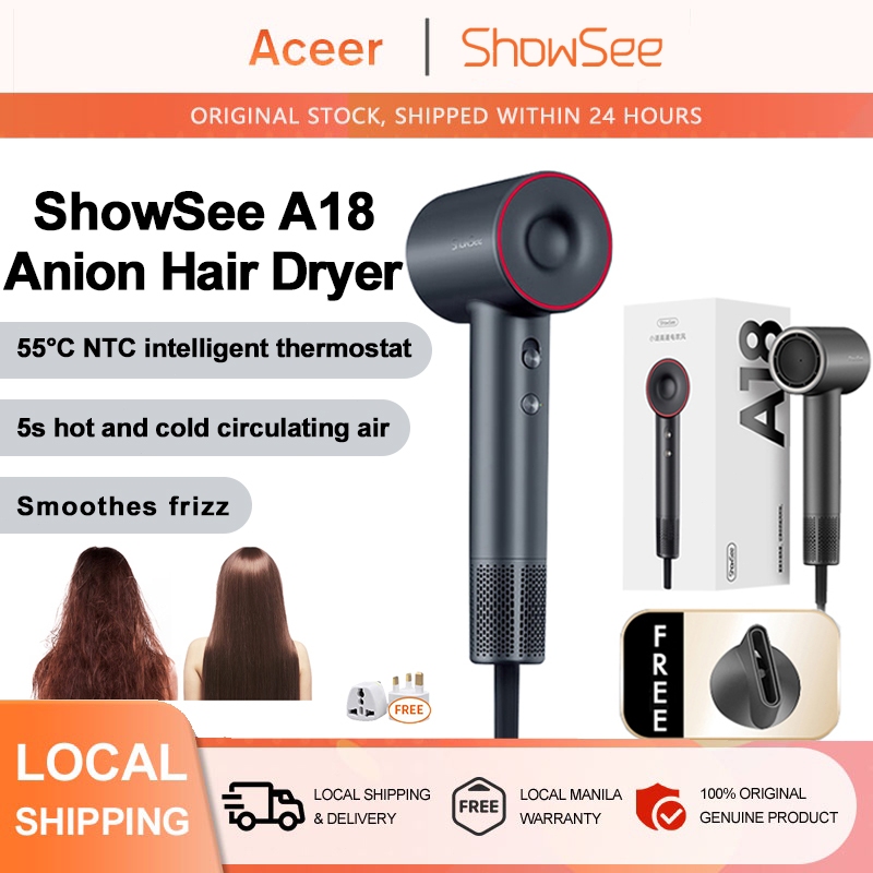 Xiaomi ShowSee A18 Negative Ion Hair Dryer 1600W Ultra Fast Drying 8 ...