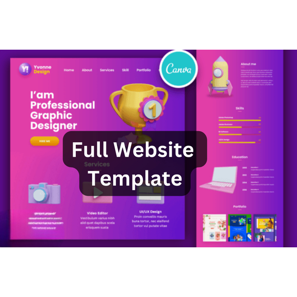 Full Website Template [Canva Template] | Shopee Malaysia