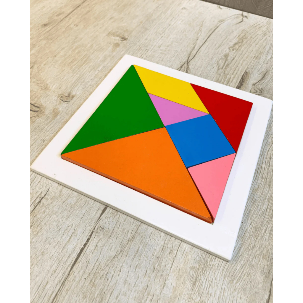 Wood Puzzle 7 Pieces Board (WOOD) TANGRAM IQ 益智 拼图 Children DIY Puzzle ...