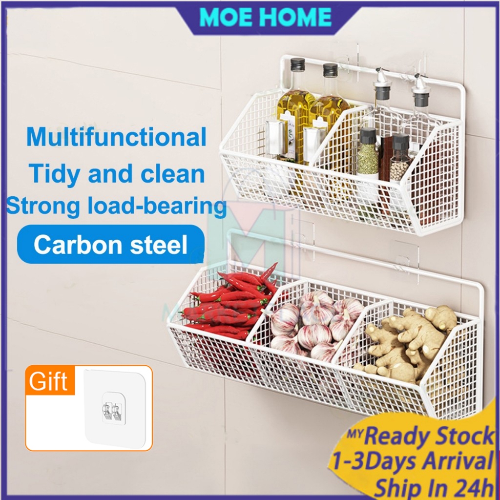 Wall mounted onion and ginger seasoning storage rack Hanging Garlic ...