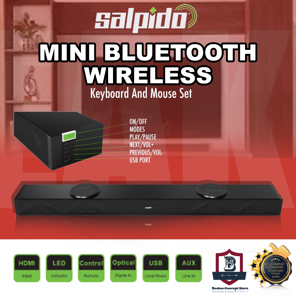 SALPIDO SAL-SB07 2.1CH SOUNDBAR WITH BUILT-IN SUBWOOFER Soubar Extra ...