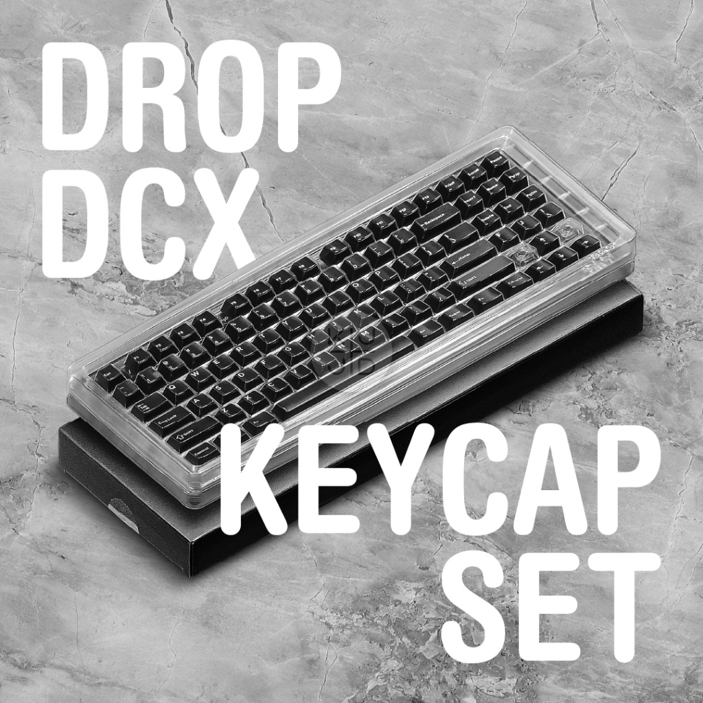 Store Drop DCX Black-On-White Keycap Set Complete Base Kit, Doubleshot ABS MDX-36536-1