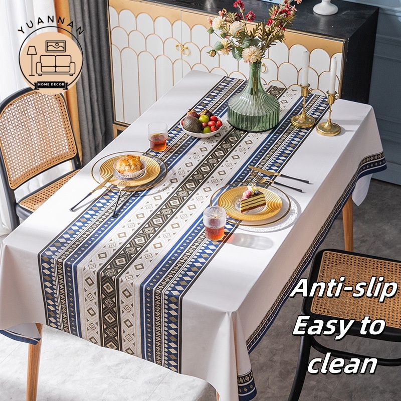 2/4/6/8 Seater PVC Table Cloth Water Proof Non-slip tablecloths Nordic ...