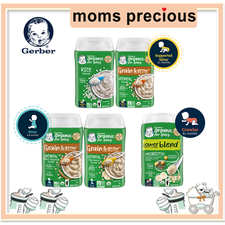 Gerber Organic Oatmeal / Rice Cereal, 227 g | Shopee Malaysia