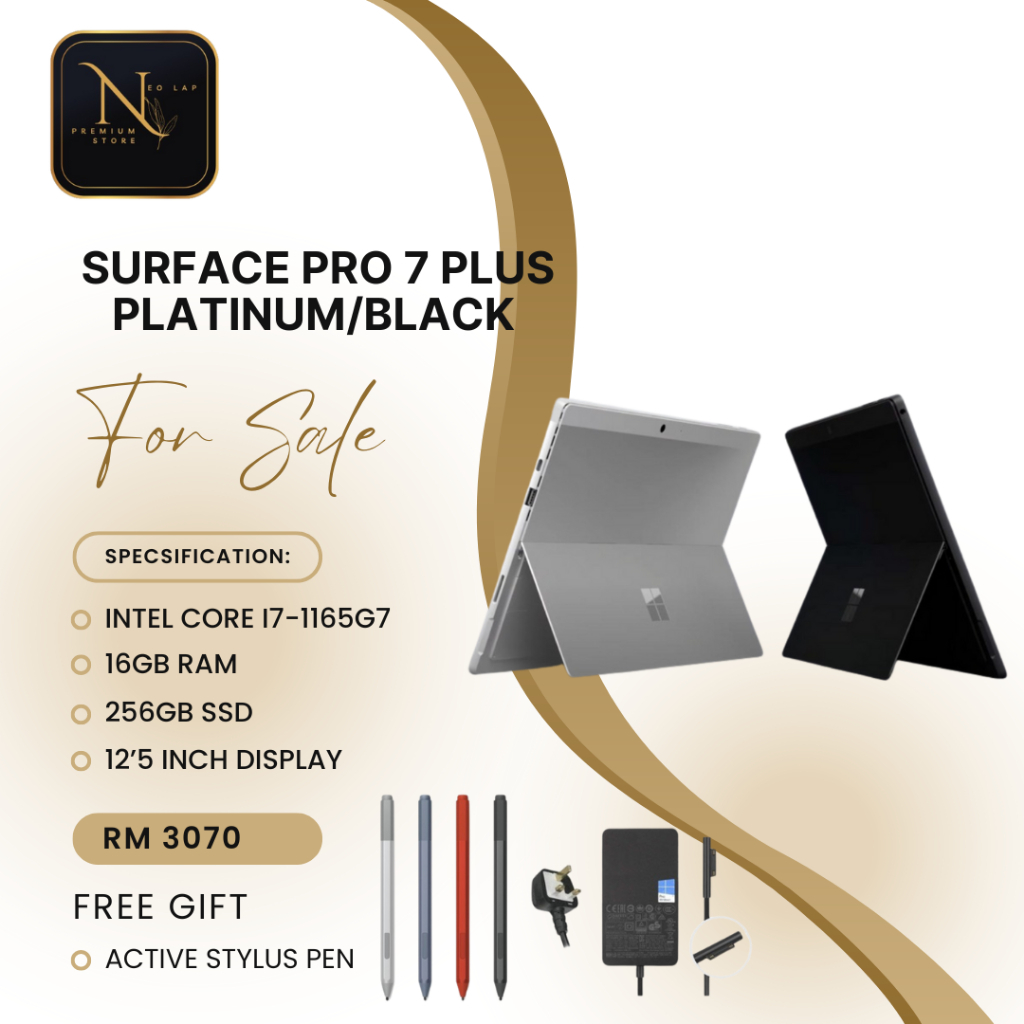 Microsoft Surface Pro 7+ (3 MONTH WARRANTY) Core i7-11th inch Touch  Screen 16GB RAM 256GB SSD