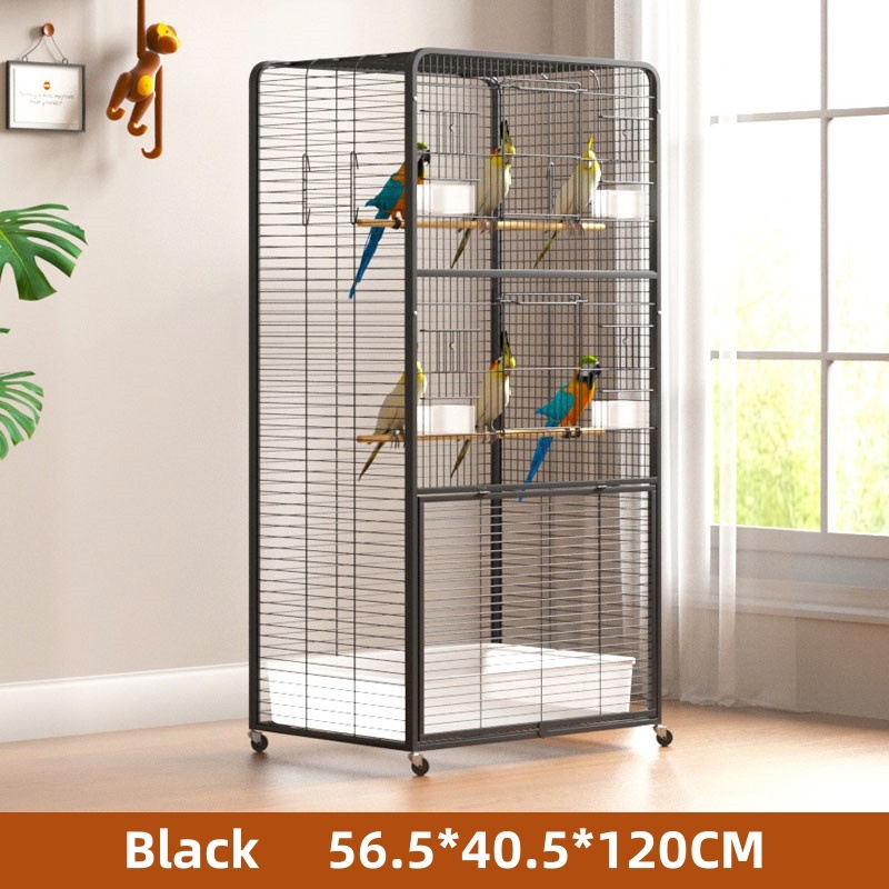 Large Size Sugar Glider Cage Bird Cage Parrot Cage with Tray Food Container Sangkar Burung Black White Birdcage Shopee Malaysia