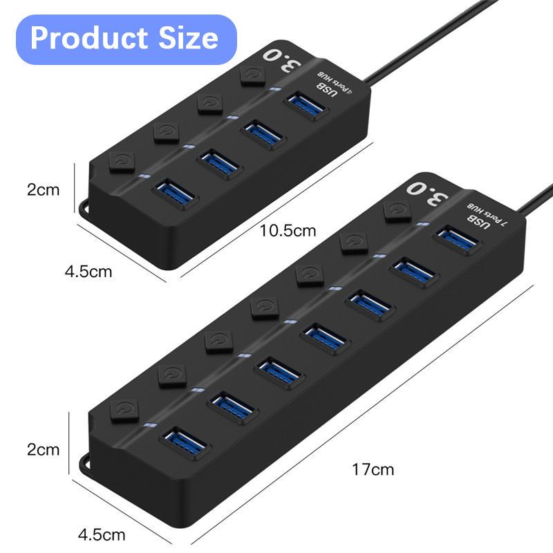 USB 3.0 Power Adapter 4/7 Port Multi USB Splitter Hub USB Hub 2.0 USB ...