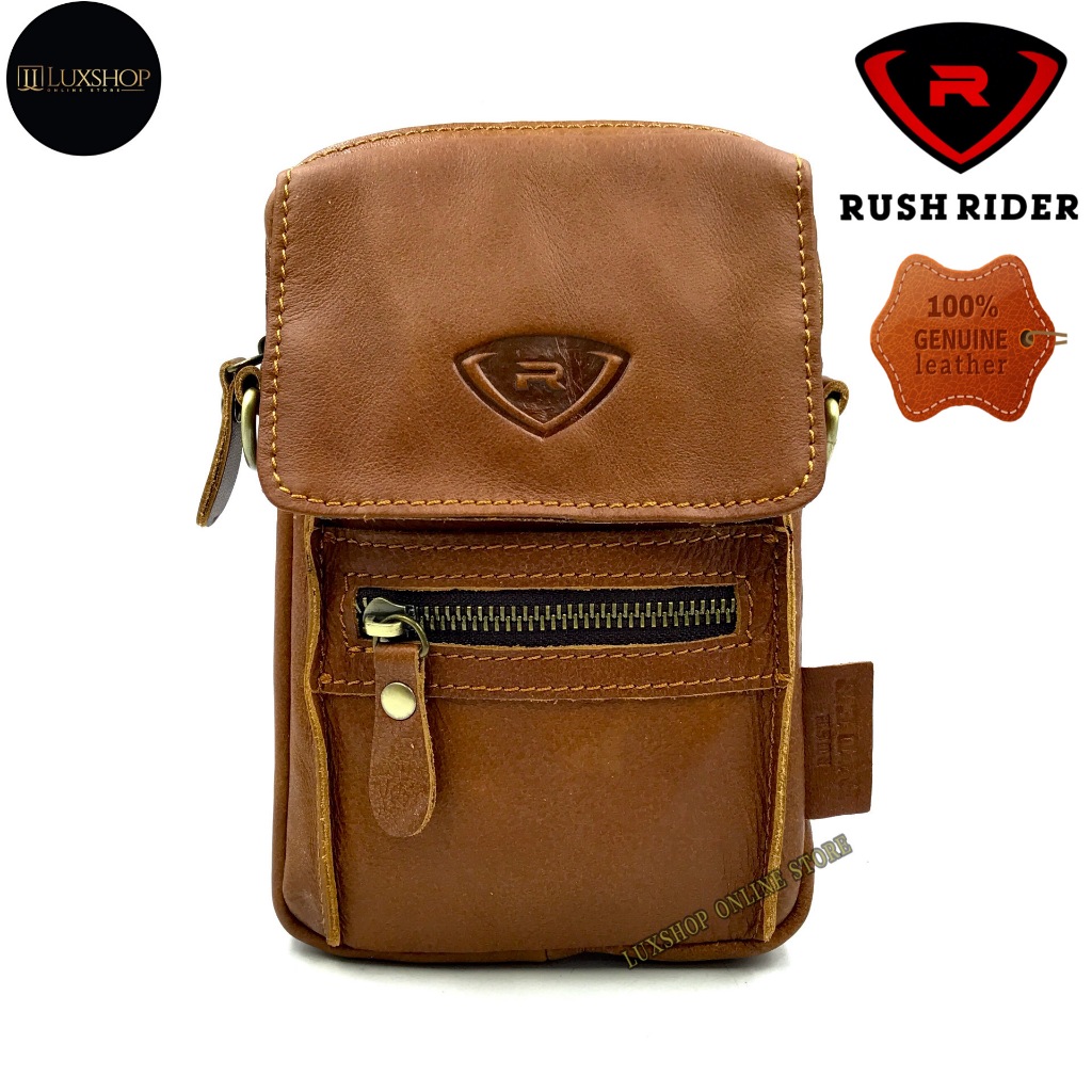 XL Size Rush Rider Leather Mobile Phone Bag Men Leather Pouch Waist Bag ...