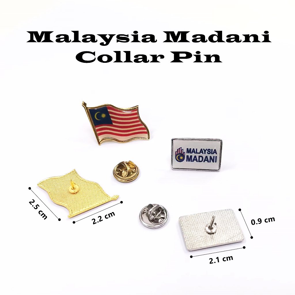 Epoxy Collar Pin Malaysia Madani Collar Pin Malaysia Flag Brooch Kolar ...