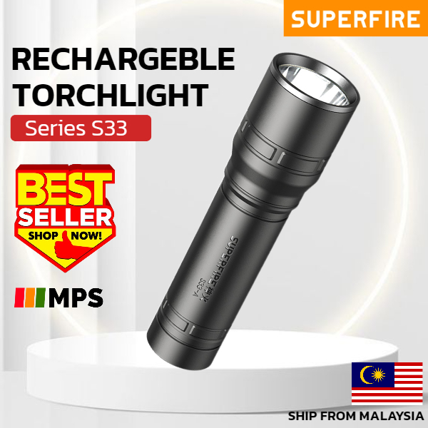 Supfire S33 LED Rechargeable Torch Light Lampu Suluh Terang Super ...