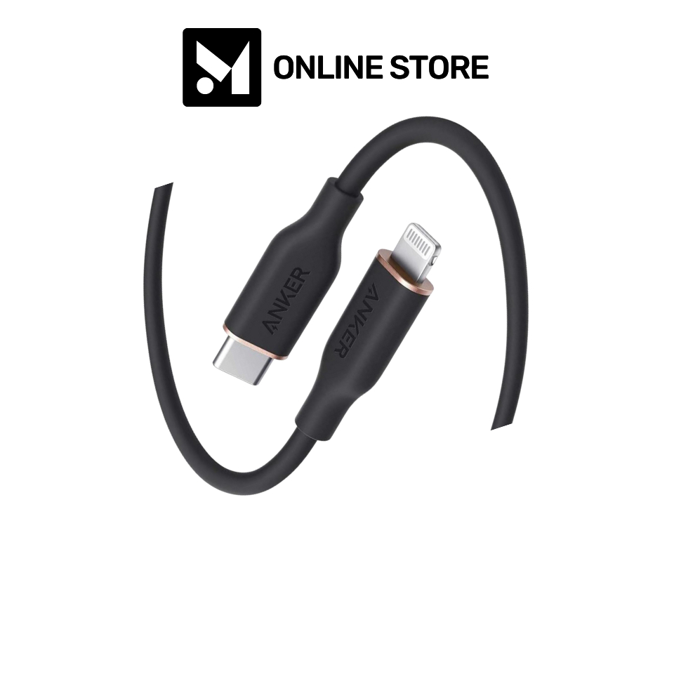 Anker 641 USB-C To Lightning Cable (3ft, Black) – MFi Certified, 20W Charging