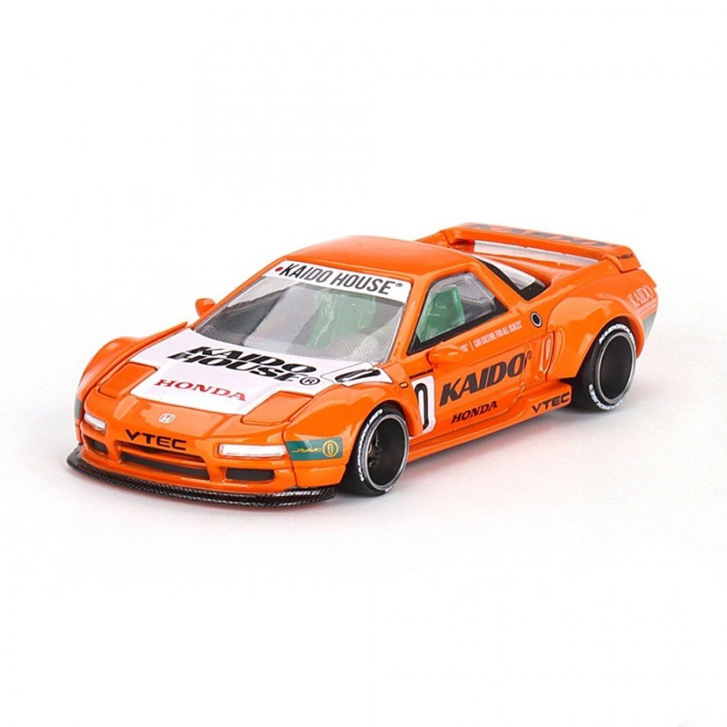 Honda NSX Kaido Racing V1 Orange With White Hood  Designed By Jun Imai Kaido House Special 1 64 Diecast Model Car By Mini Gt