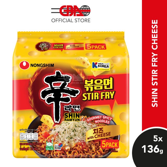 Nongshim Shin Stir Fry Cheese Ramyun (5 x 136g) | Shopee Malaysia