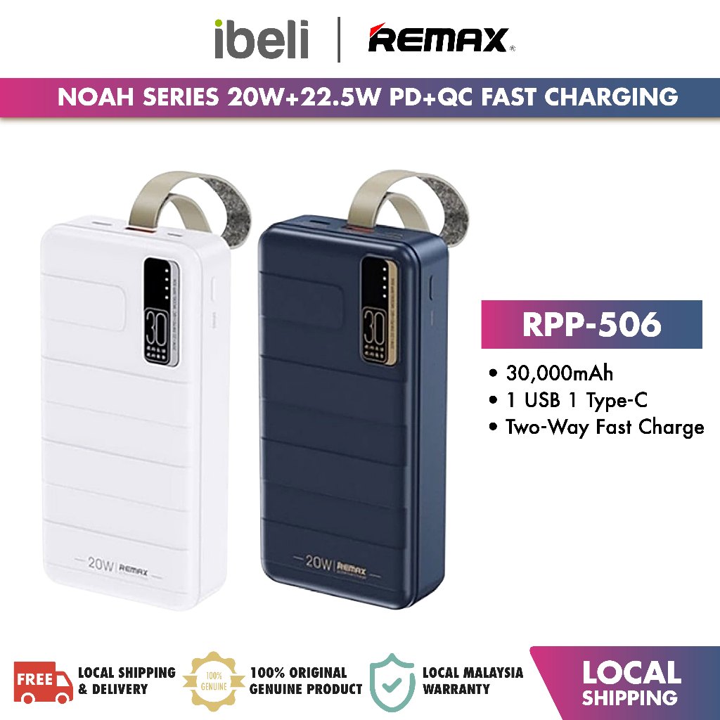 REMAX RPP-506 Noah Series 20W+22.5W PD+QC Fast Charging Power Bank ...