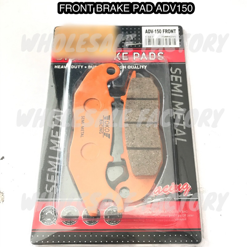OKO BRAKE PAD SEMI METAL (FRONT & REAR) HONDA ADV150 BREK PAD DEPAN ...