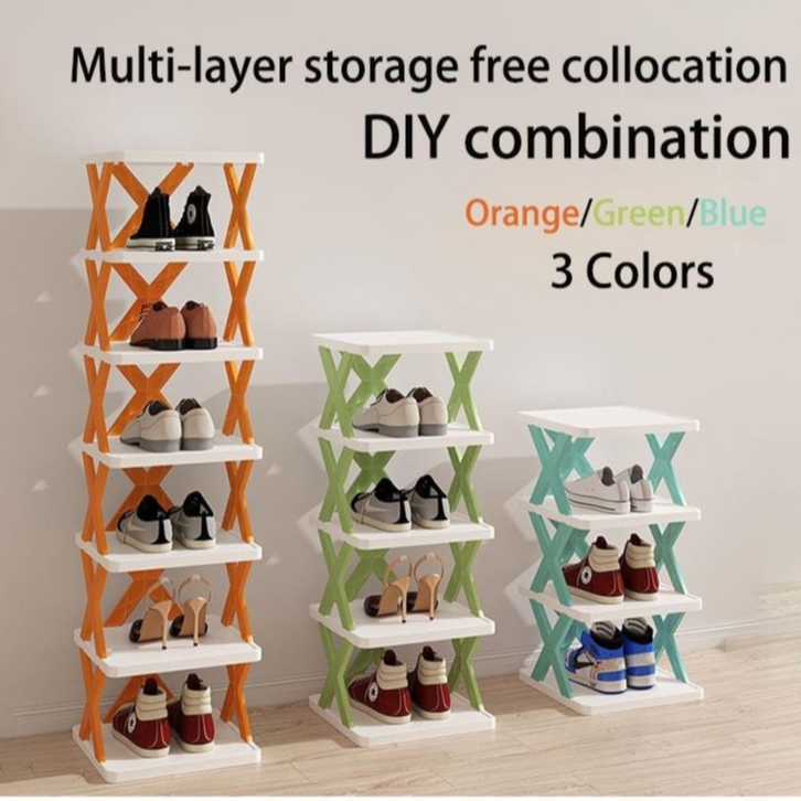 DIY X Type Shoe Rack Folding Rak Simpanan Kasut Foldable Portable ...