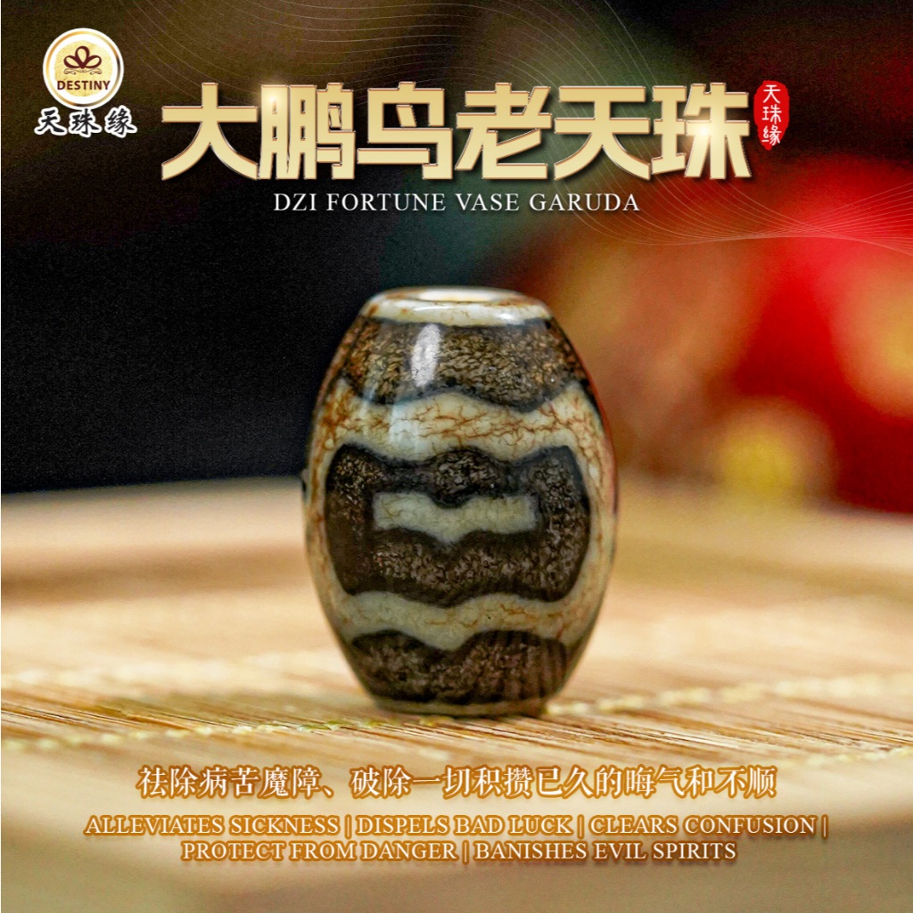 DZI DESTINY GARUDA DZI TIBETAN ANTIQUE DZI 天珠缘大鹏鸟西藏