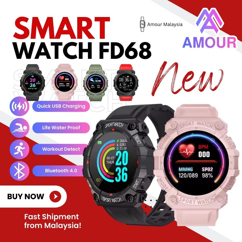Smart Watch FD68 Sport Smart Waterproof Bluetooth Call Blood Pressure