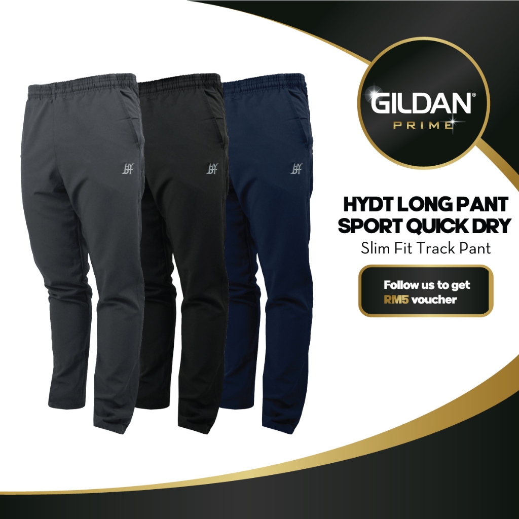 GILDAN PRIME x HYDT Long Quick Dry Tracksuit Slim Fit Track Pant Unisex Bottom Sport Pants Jogging Seluar Sukan Shopee Malaysia