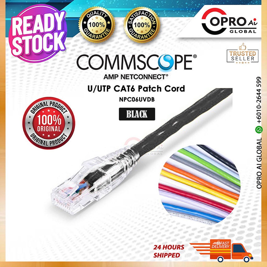 [BLACK] Commscope AMP® Genuine UTP Cable Assembly Cat6 Blue 1/2/3/5/10 ...