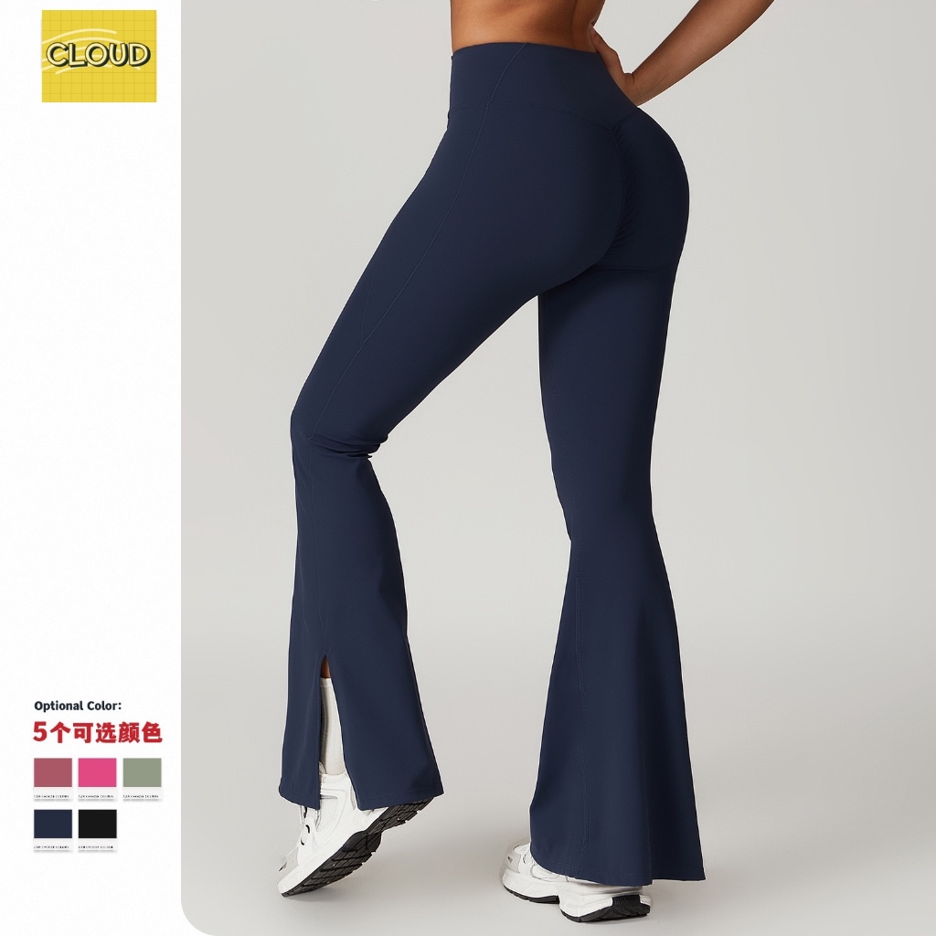 Liana Slit Flared Pants Soft Cloud Activewear Sports Pants High Waisted Yoga Pants Shopee Malaysia