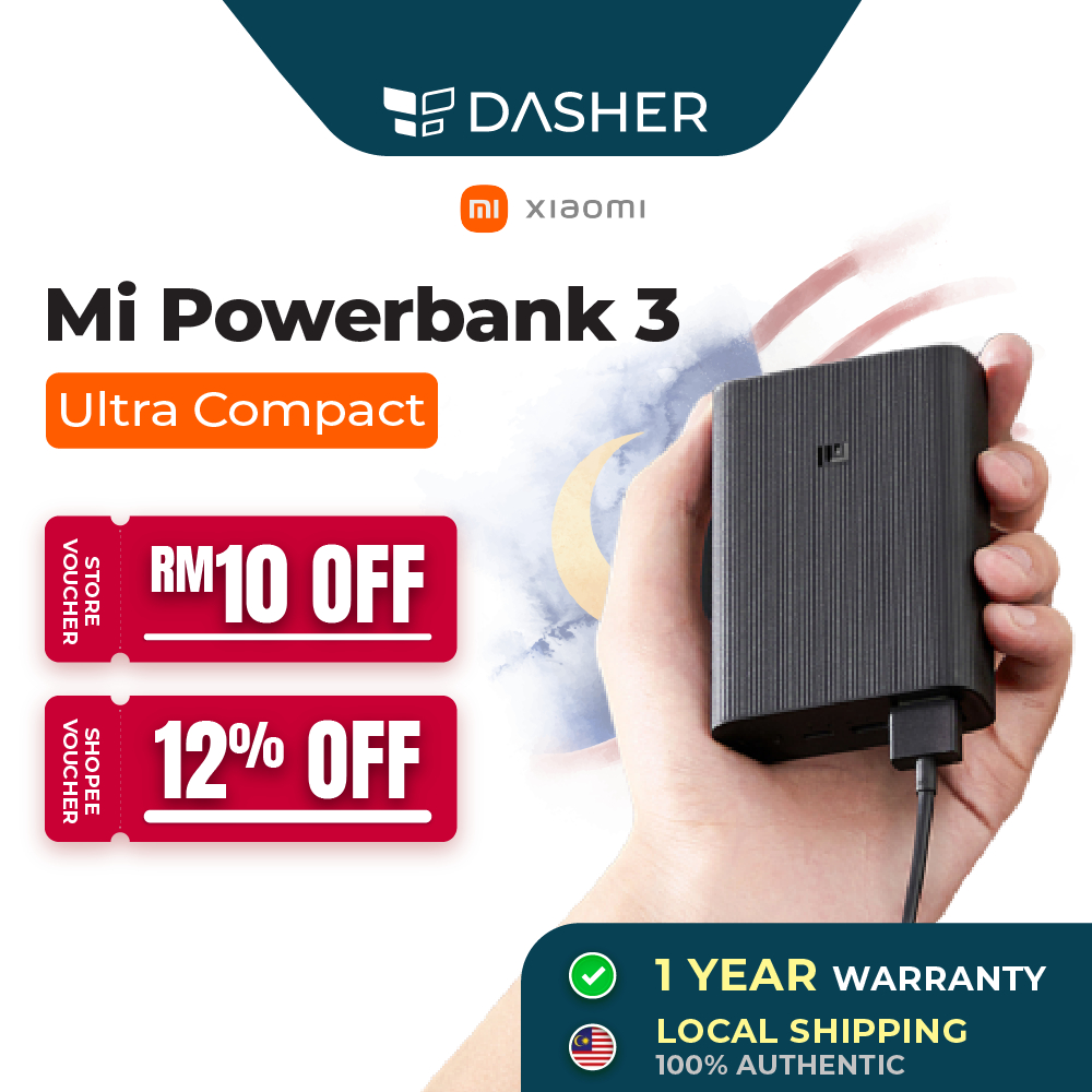 【Ready Stock】Xiaomi Mi Powerbank 3 Ultra Compact Fast Charging (22.5W ...